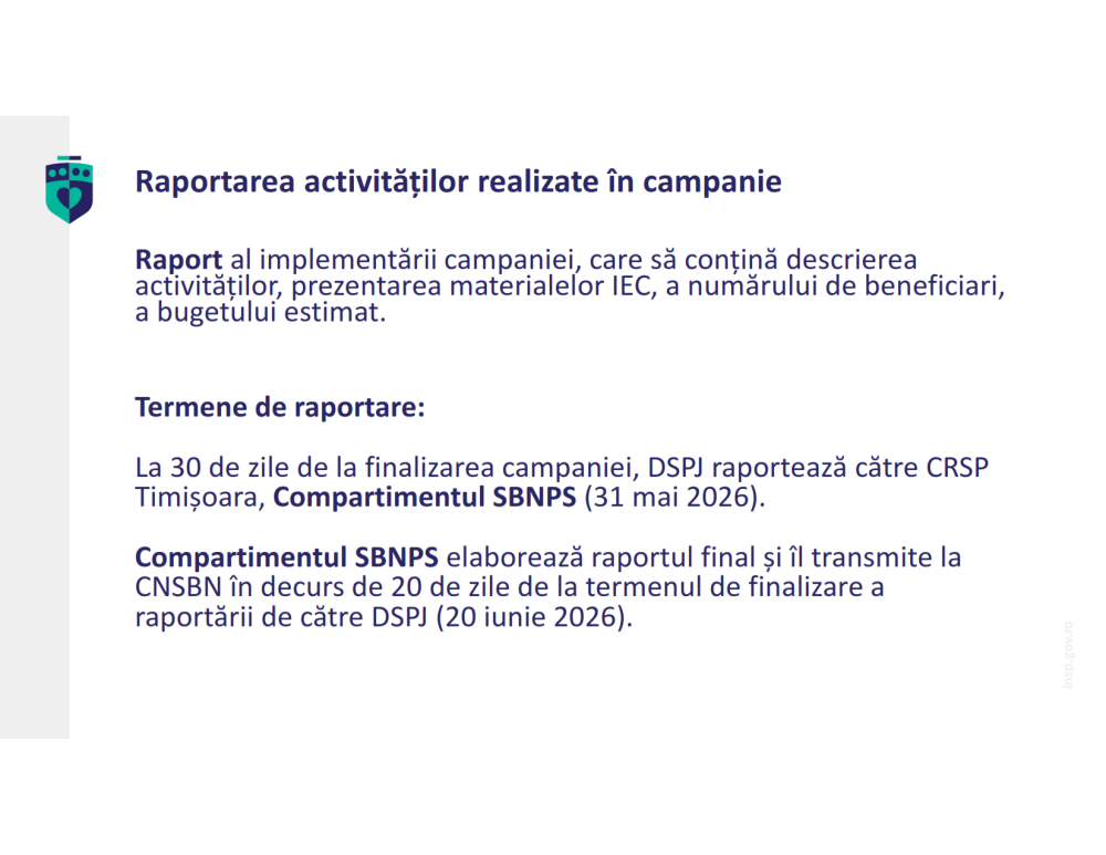 Proiect de planificare a campaniei martie - aprilie 2026