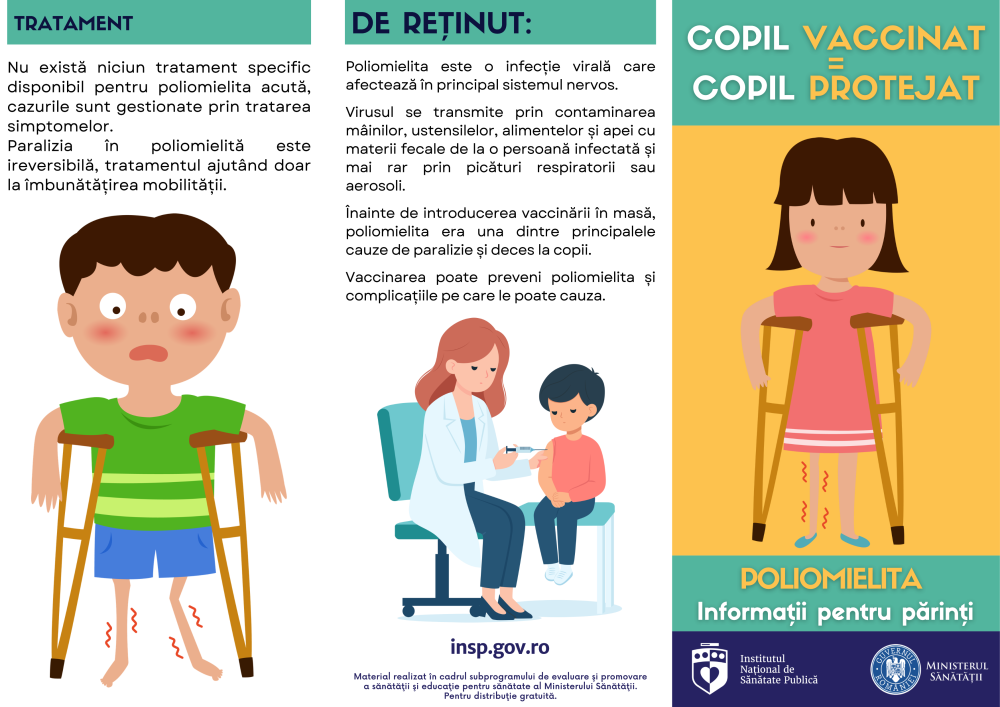 Campania Națională de Promovare a Vaccinării, martie - aprilie 2026 - informații despre Poliomielită