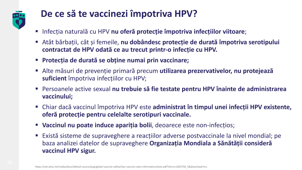 Campania Națională de Promovare a Vaccinării, martie - aprilie 2026 - informații despre HPV (Human Papilloma Virus sau Virusul Papiloma Uman)